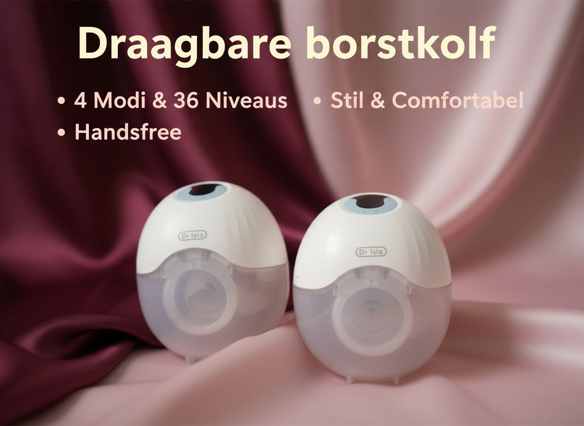 Draagbare borstkolf advertentie met productinfo